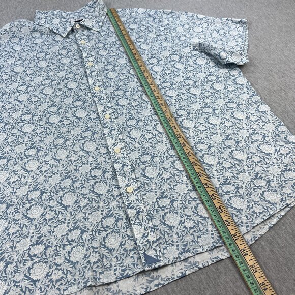UNTUCKit Shirt Mens 3XL 100% Linen Blue Floral Short Sleeve Button-Up Tropic - Picture 8 of 9